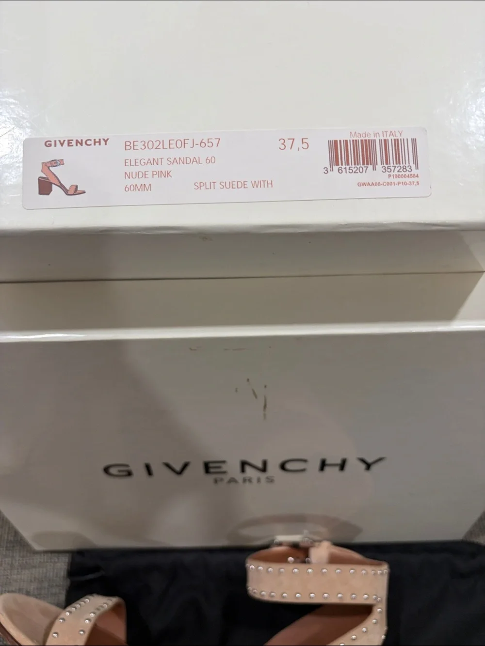 Givenchy Nude Pink Studded Block-Heel Sandals